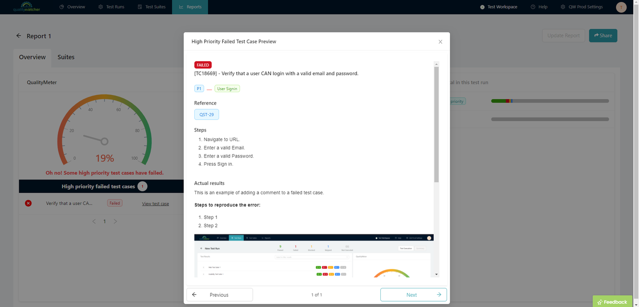 Failed Test Case Details