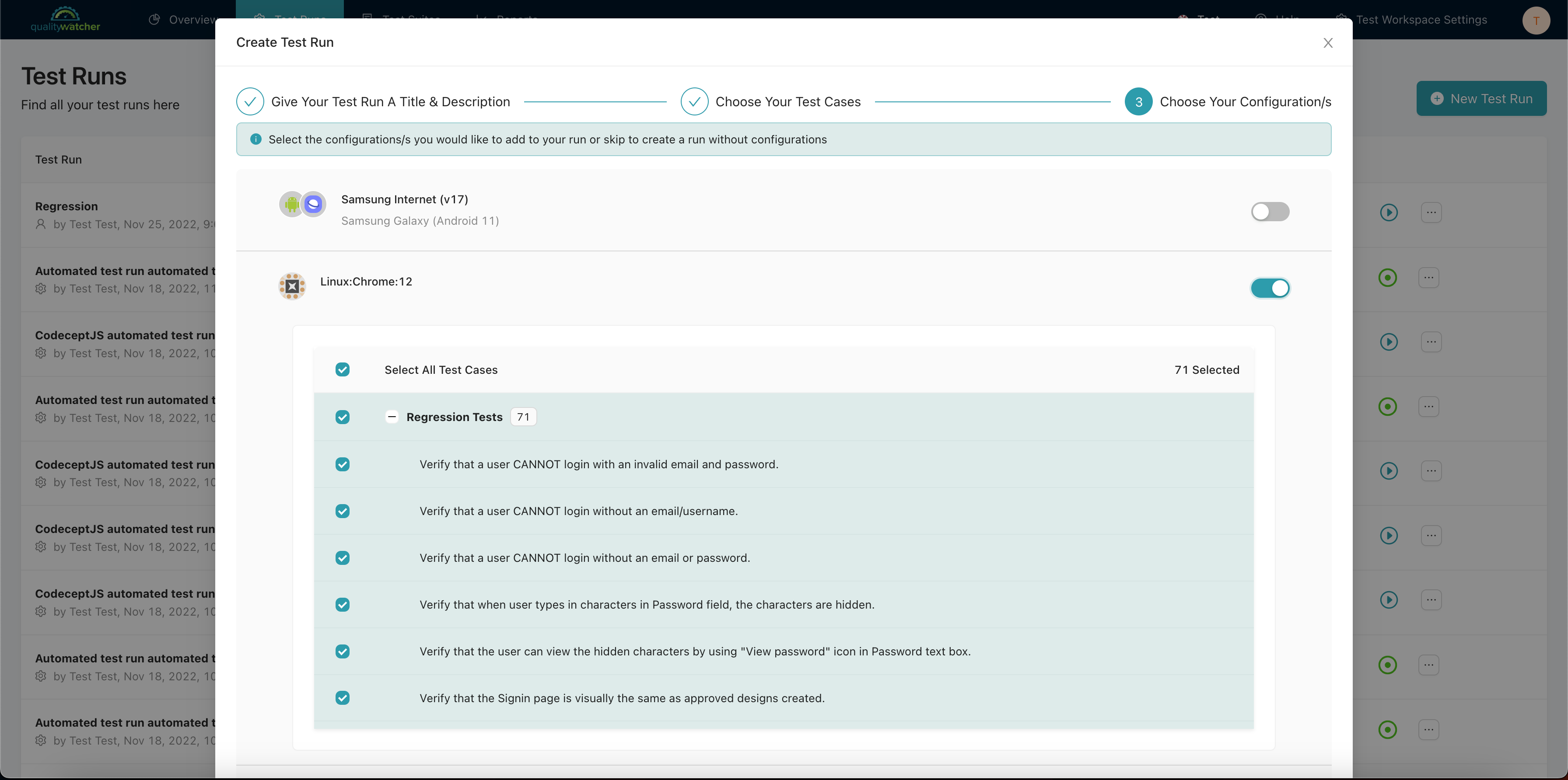 Selecting a Configuration